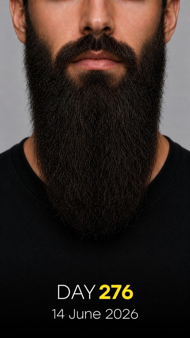 Beard growth day 276, long beard